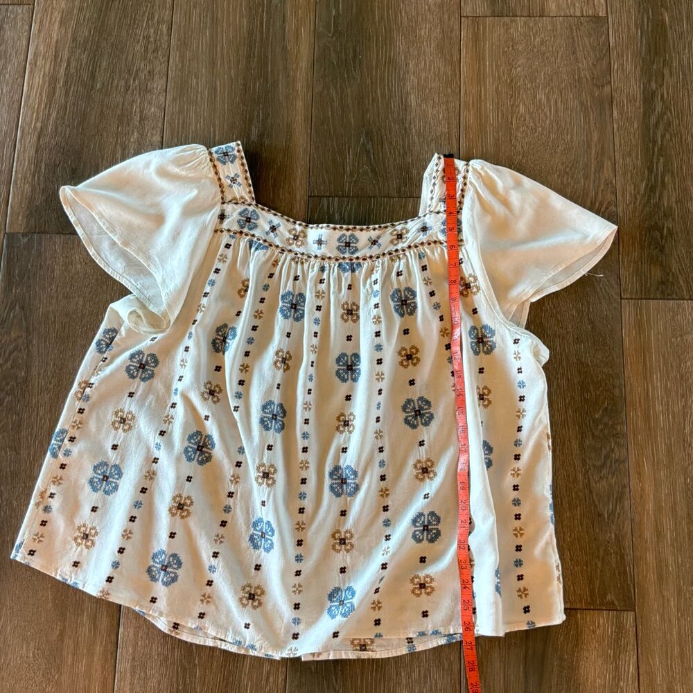 Torrid Square Neck Embroidered, Flutter Sleeve, I… - image 5